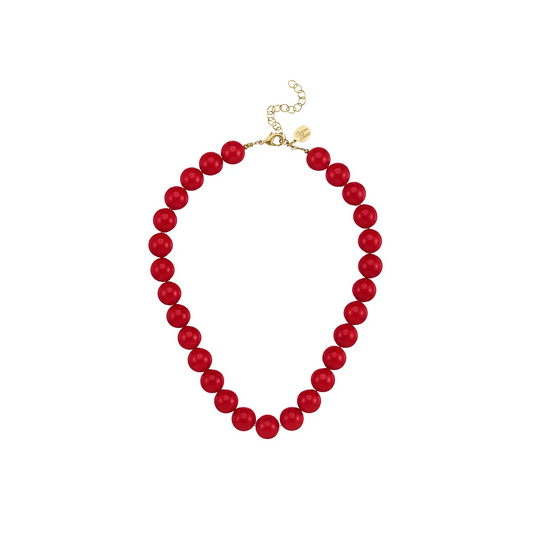 Susan Shaw - Necklace - Palmera Beaded - Red Coral