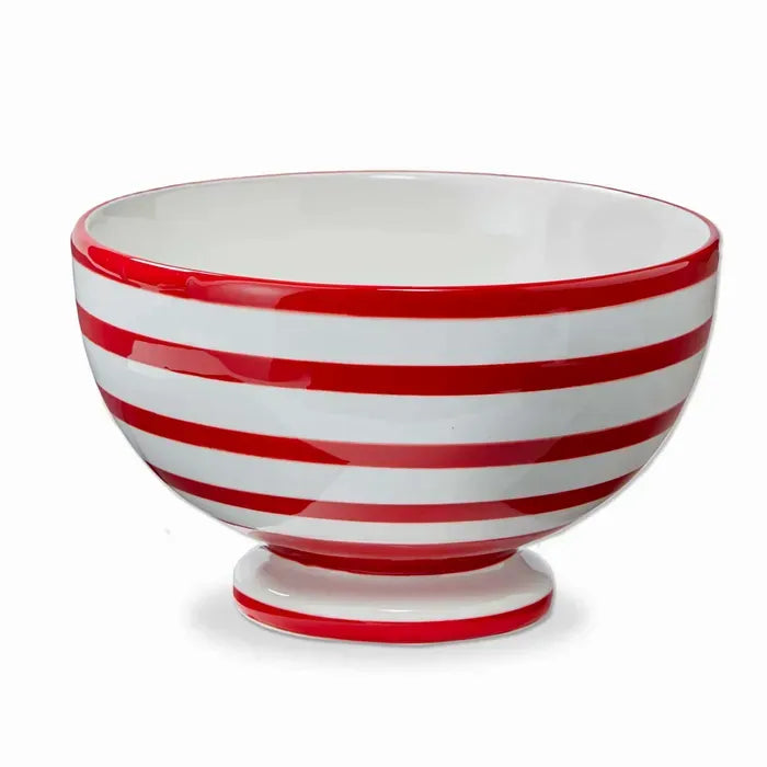 Pedestal Bowl - Red Stripe