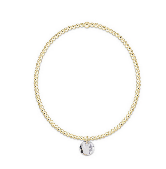 Enewton - Classic Gold 2mm Bracelet - Reflection Small Charm - April - Findlay Rowe Designs