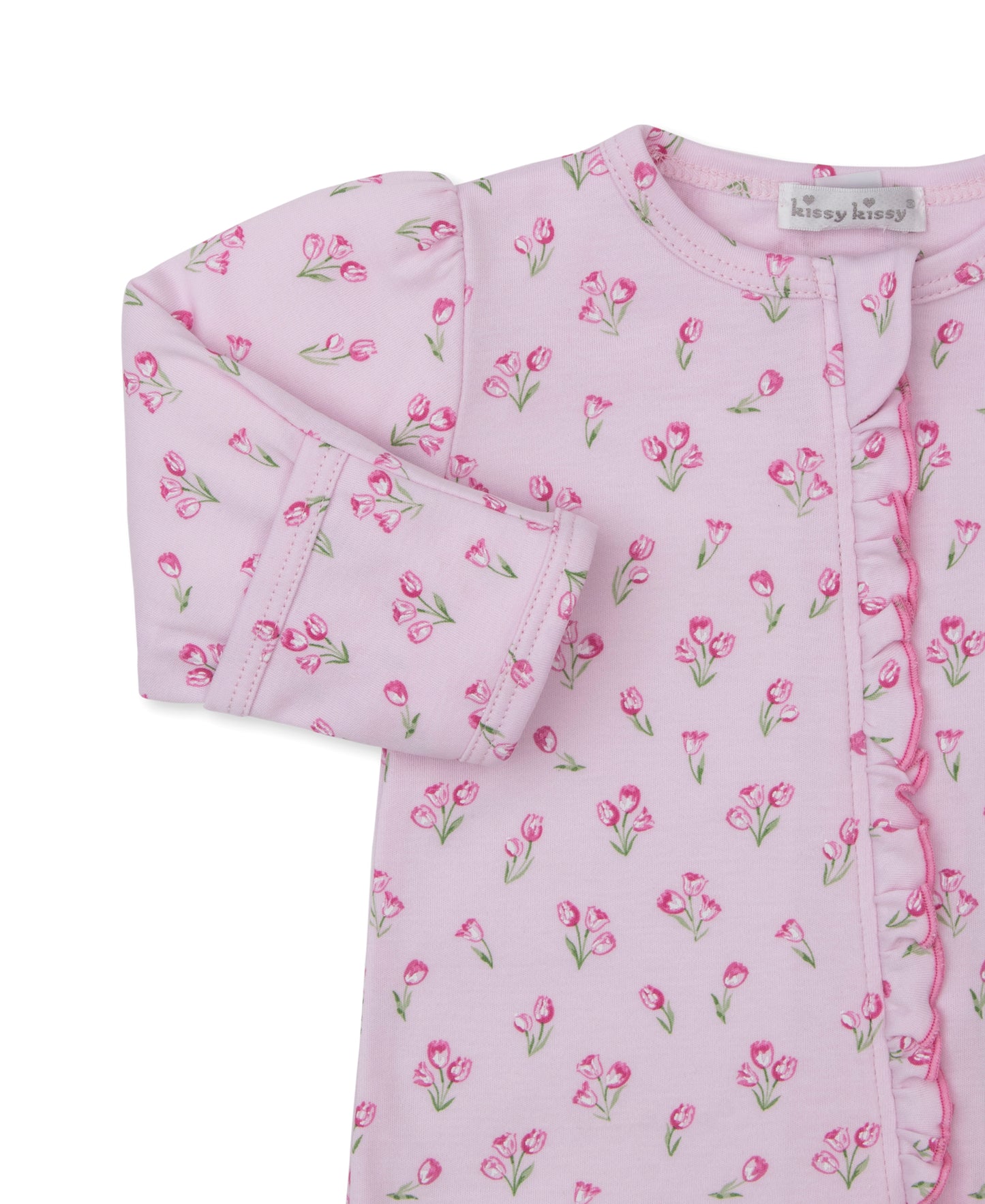 Kissy Kissy - Zip Footie - Timeless Tulips Pink - Findlay Rowe Designs