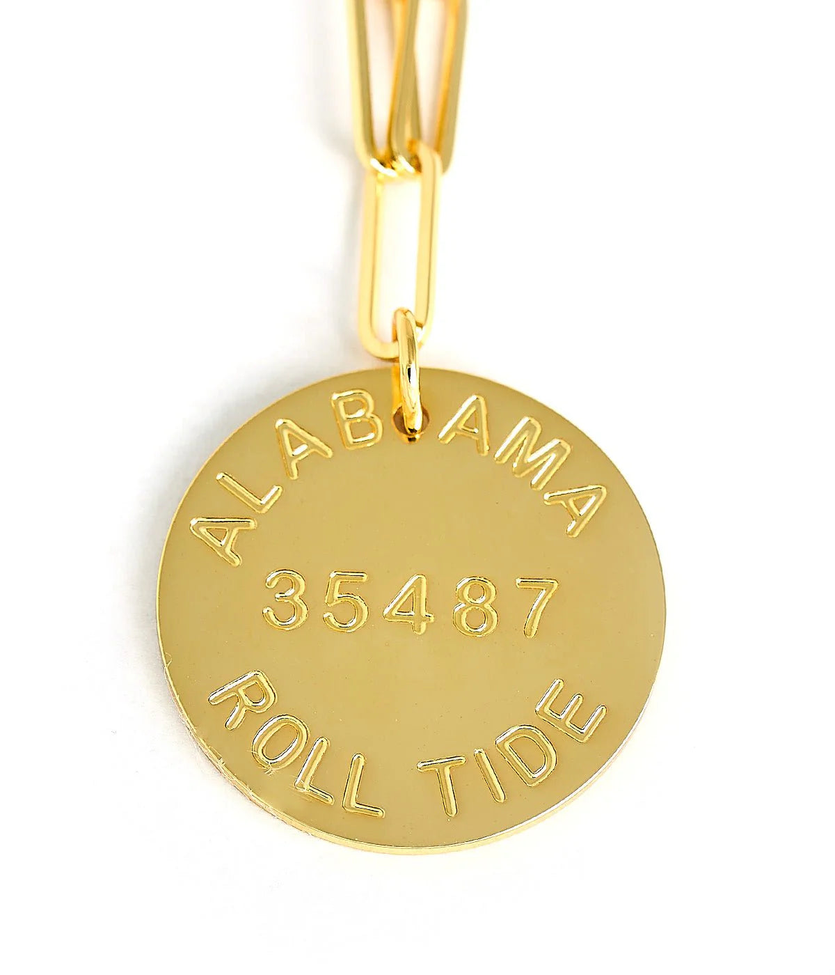 Lisi Lerch - Necklace - College Tag Charm - Plated Paper Clip Chain - Alabama - Findlay Rowe Designs