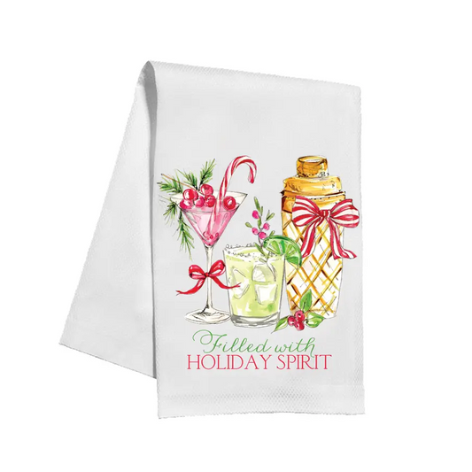 Rosanne Beck - Towel - Filled with Holiday Spirit - Cocktails - Findlay Rowe Designs