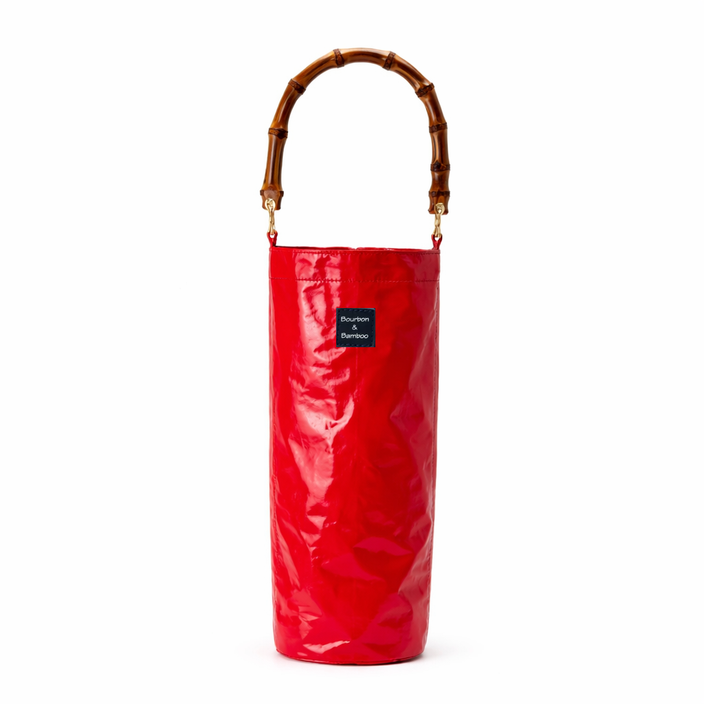 Bourbon and Bamboo - Wine Tote - Red Patent - Findlay Rowe Designs