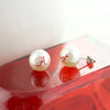 Earring - Stud - Pearl Alabama Script A Logo - Findlay Rowe Designs