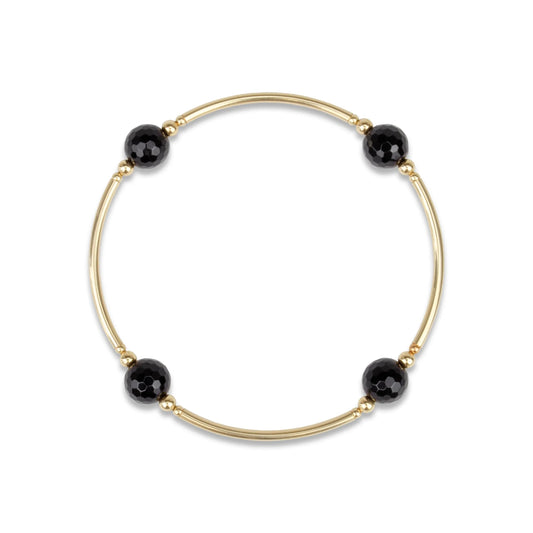 Made as Intended - Blessing Bracelet - 8mm Faceted Black Onyx - Findlay Rowe Designs
