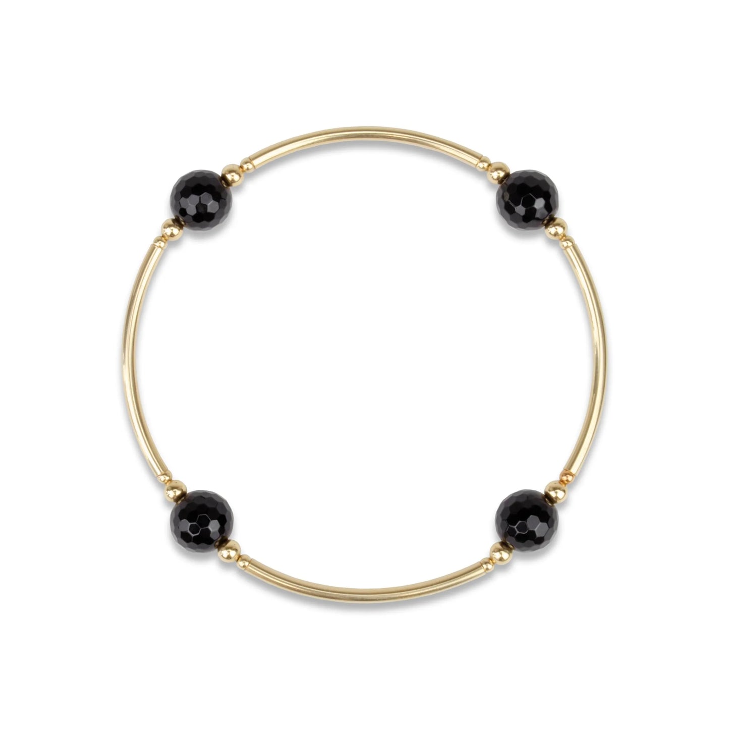 Made as Intended - Blessing Bracelet - 8mm Faceted Black Onyx - Findlay Rowe Designs