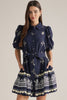 Entro - Dress - Mini Shirt Collar Ruffle Hem - Navy - Findlay Rowe Designs