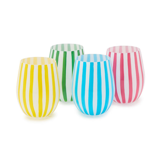 Stemless Wine - 16oz Celebration Stripe - Findlay Rowe Designs