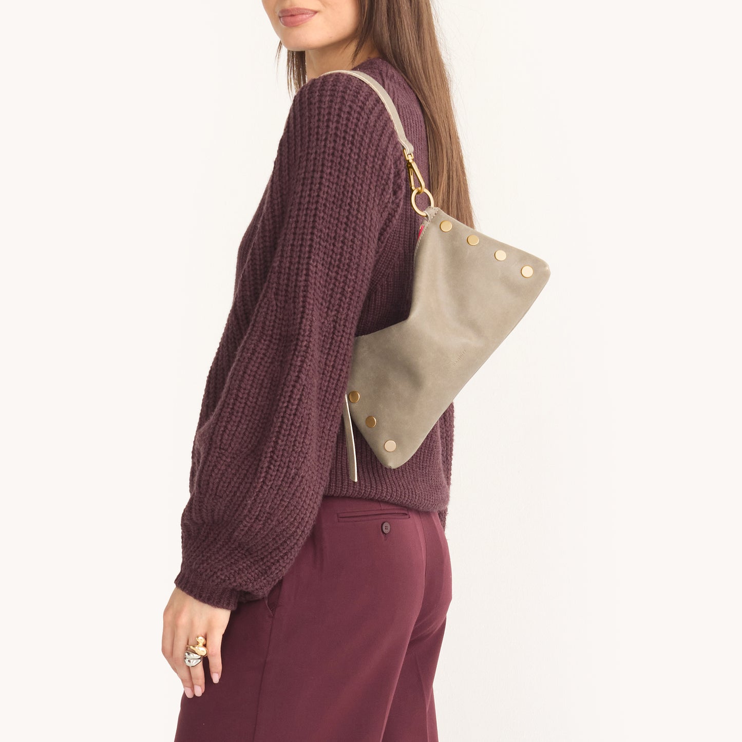 Hammitt - Kyle Small Pewter Brushed Gold - Red Zip - Findlay Rowe Designs