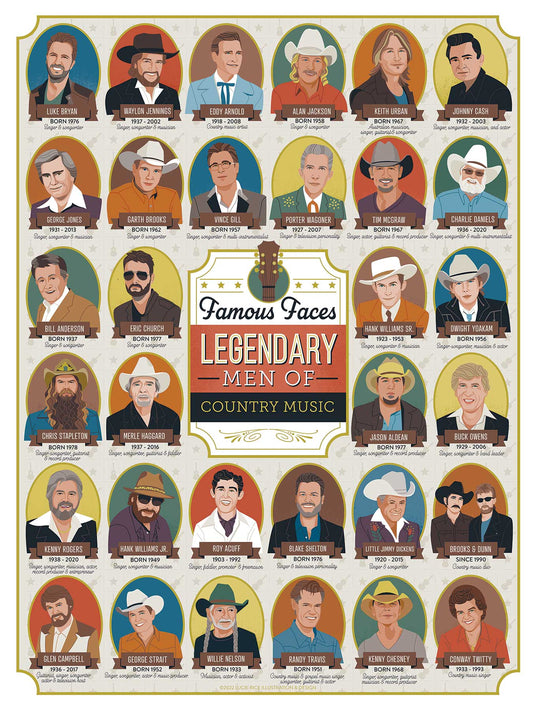 Puzzle - Legendary Men of Country Music - Findlay Rowe Designs