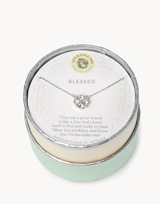 Spartina - Necklace - Sea La Vie Blessed Crystal Clover - Silver - Findlay Rowe Designs