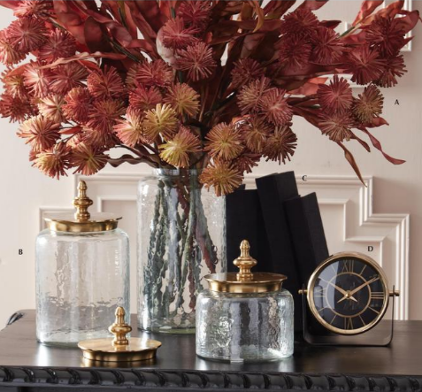 Glass Canisters - Gold Metal Lid