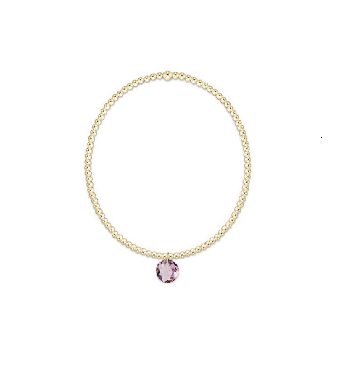 Enewton - Classic Gold 2mm Bracelet - Reflection Small Charm - February - Findlay Rowe Designs