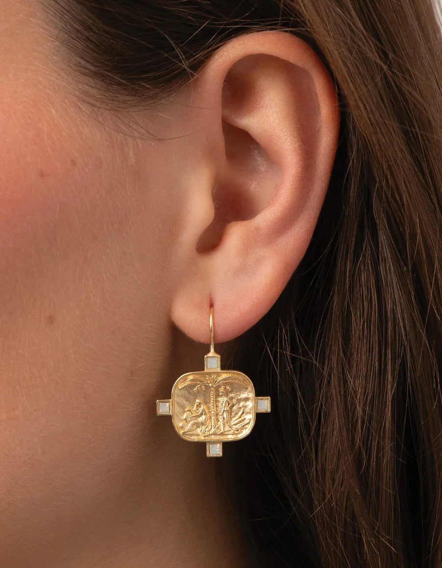 Spartina - Earrings - Kirk's Bluff - White Opal