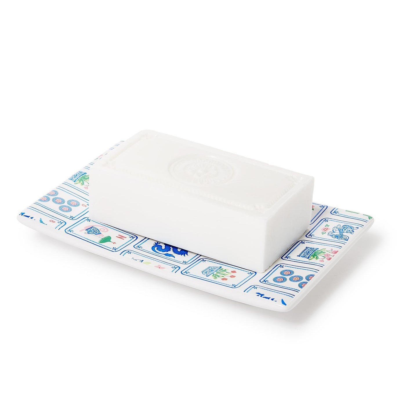Soap - French Milled Hibiscus & Moss Scented - Ceramic Plate - Mahjong