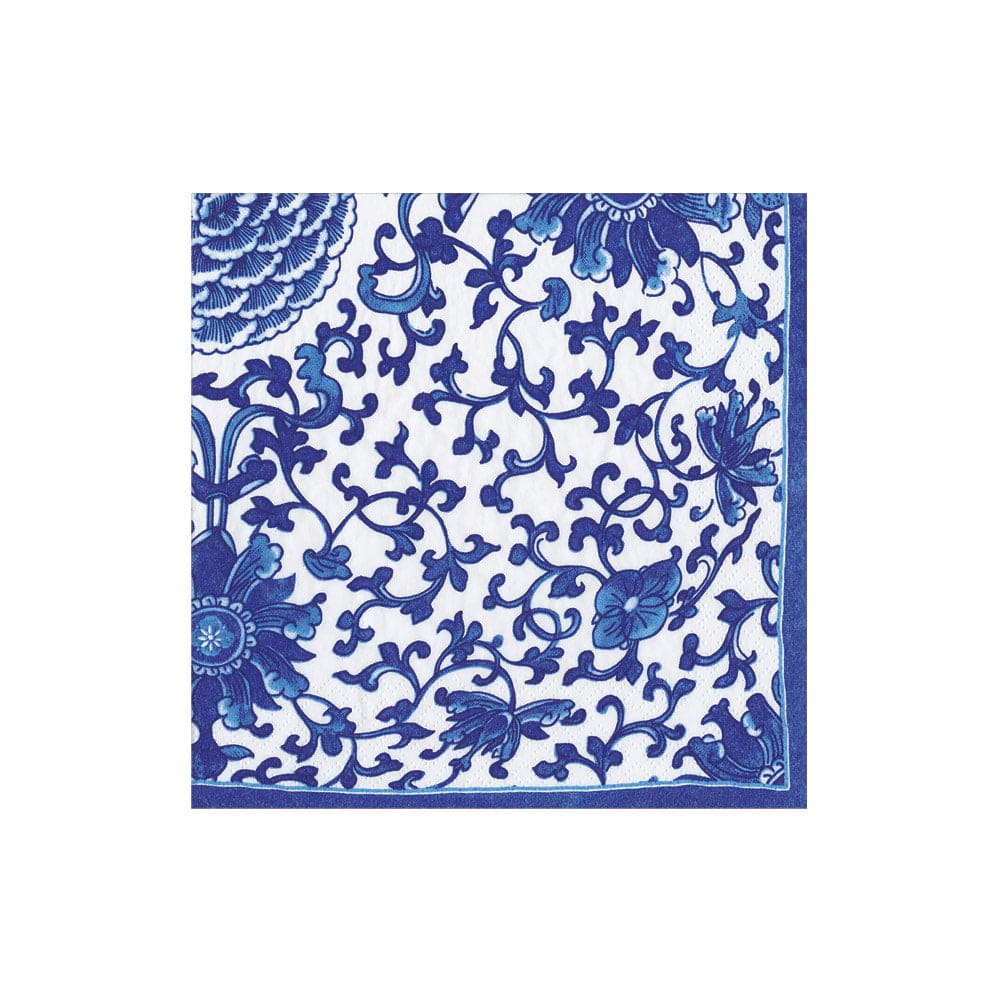 Caspari - Cocktail Napkin - Indigo Garden - Blue White - Findlay Rowe Designs