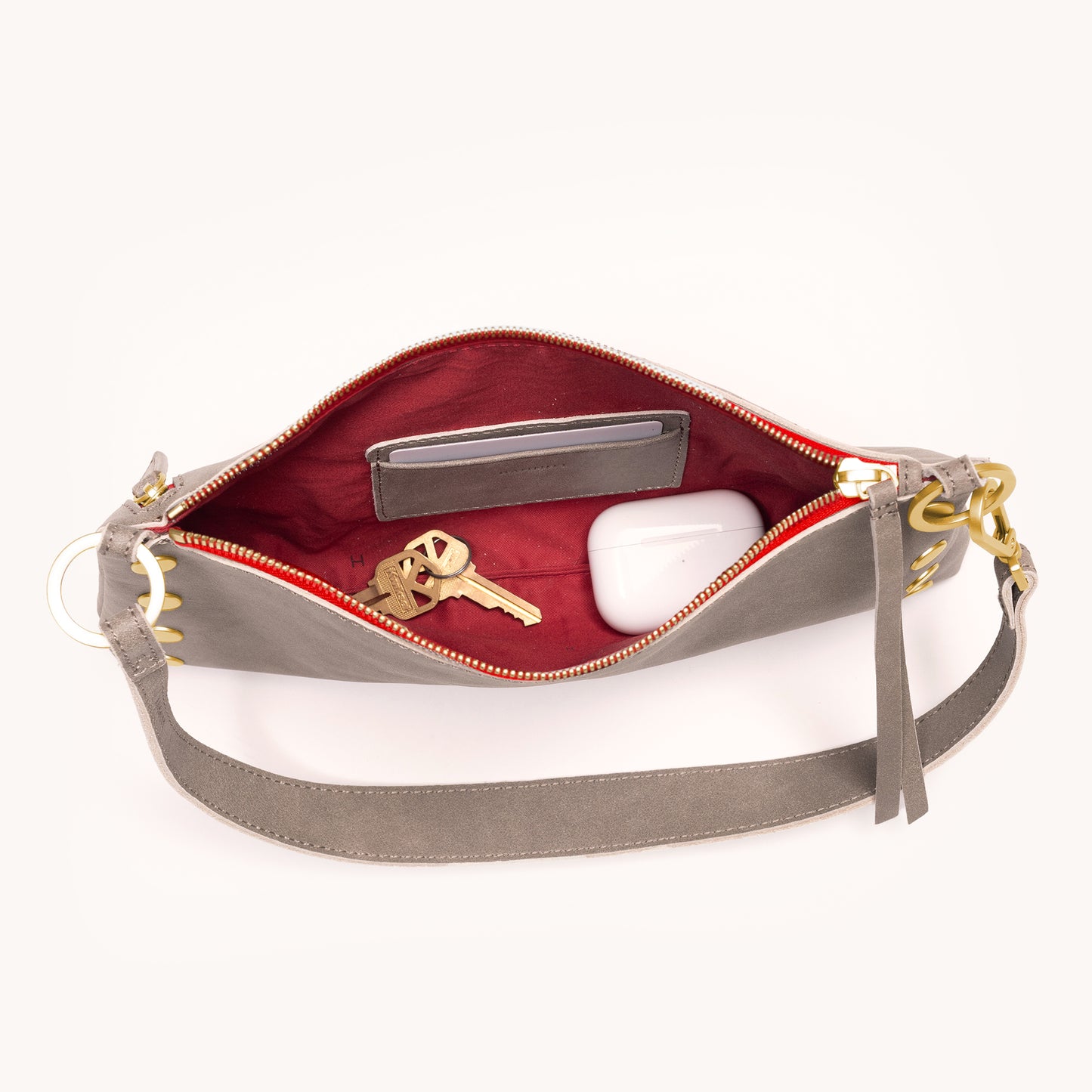 Hammitt - Kyle Small Pewter Brushed Gold - Red Zip - Findlay Rowe Designs