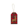 Caspari - Gift Tags - Royal Plaid Reindeer Foil