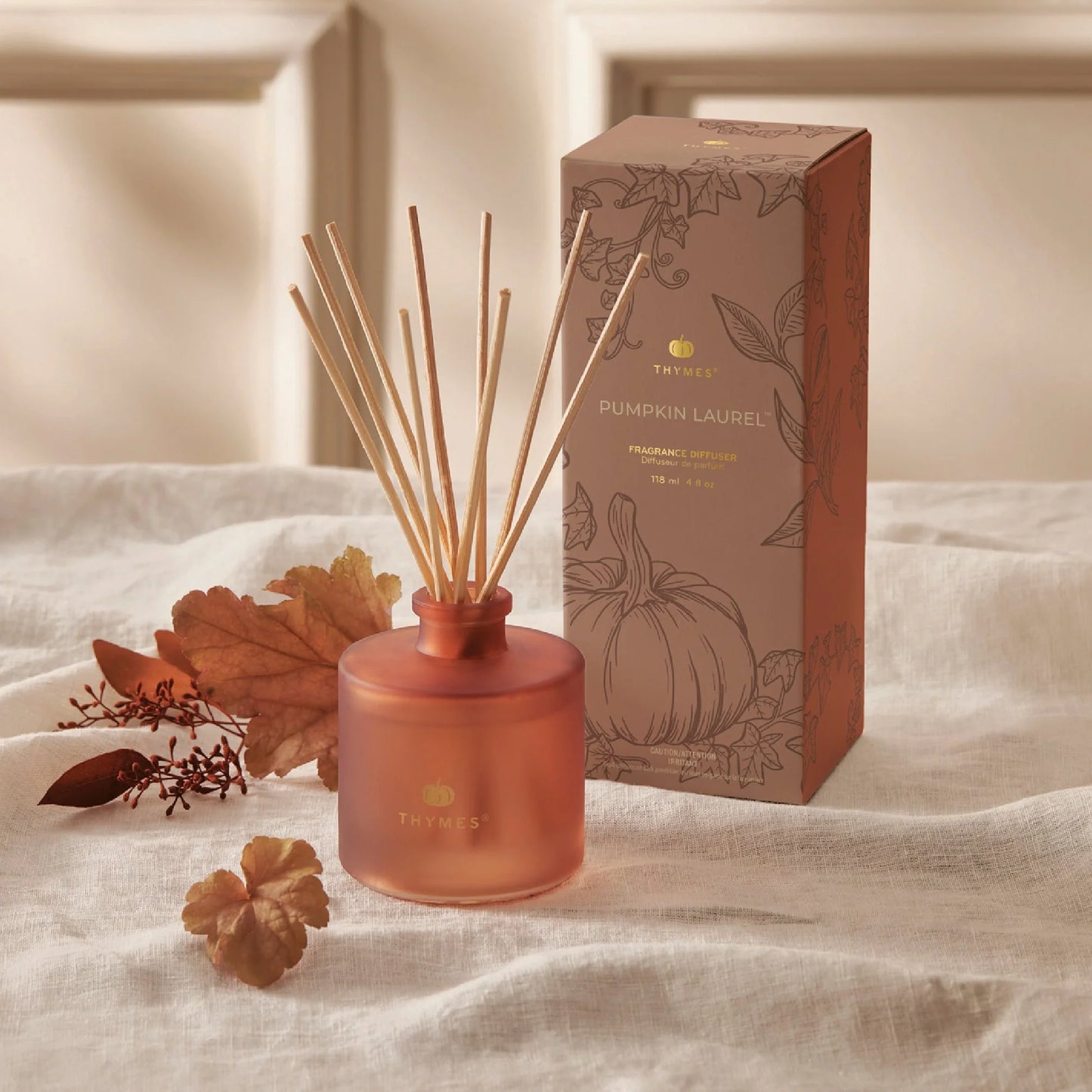 Thymes - Petite Reed Diffuser - Pumpkin Laurel