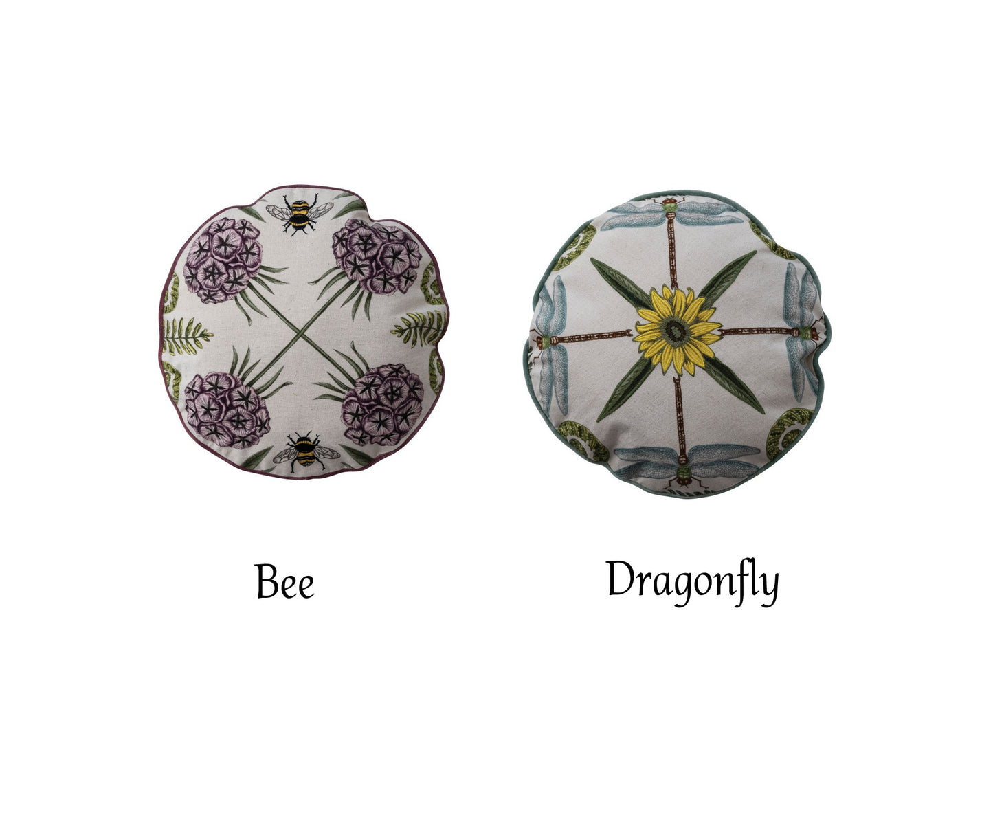 Pillow - Botanical Bee or Dragonfly - 16in - Findlay Rowe Designs