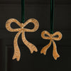 Ornament - Beaded Bow - Gold - 10 in