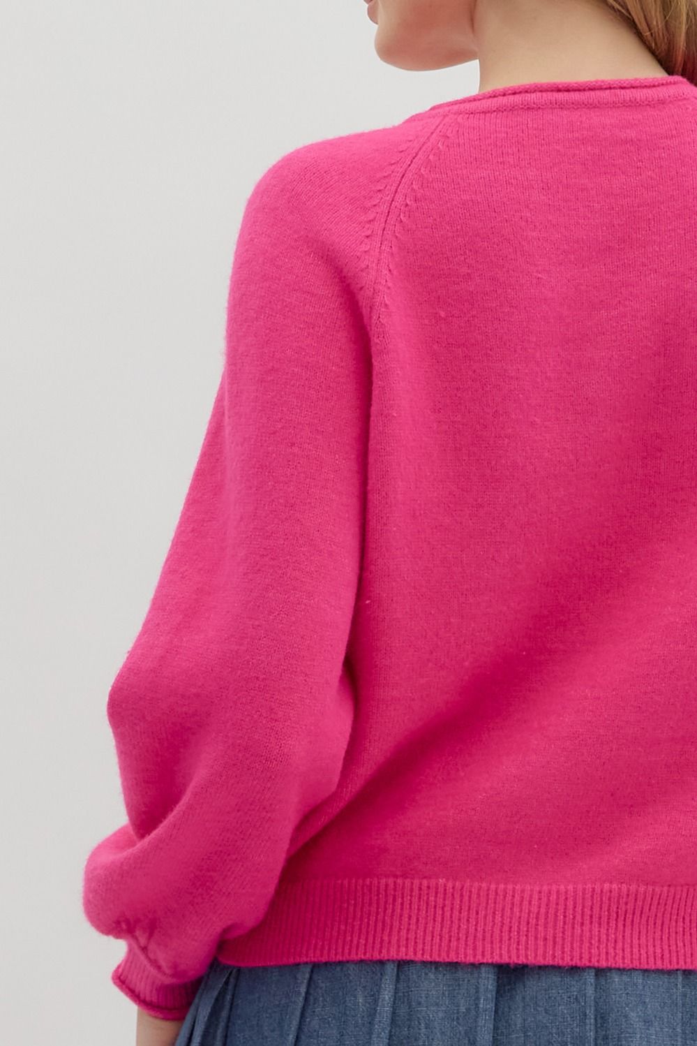 Top -  Long Sleeve Sweater Knit Cardigan - Pink - Findlay Rowe Designs