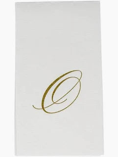 Caspari - Guest Towel Napkin - White Pearl-Paper Linen Napkin - Monogram - Findlay Rowe Designs