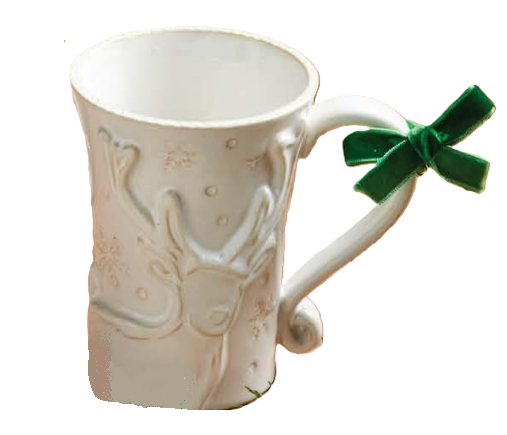 Mug - White Ceramic with Raised Design - Findlay Rowe Designs
