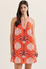 Dress - Mini Sleeveless V Neck - Tomato - Findlay Rowe Designs
