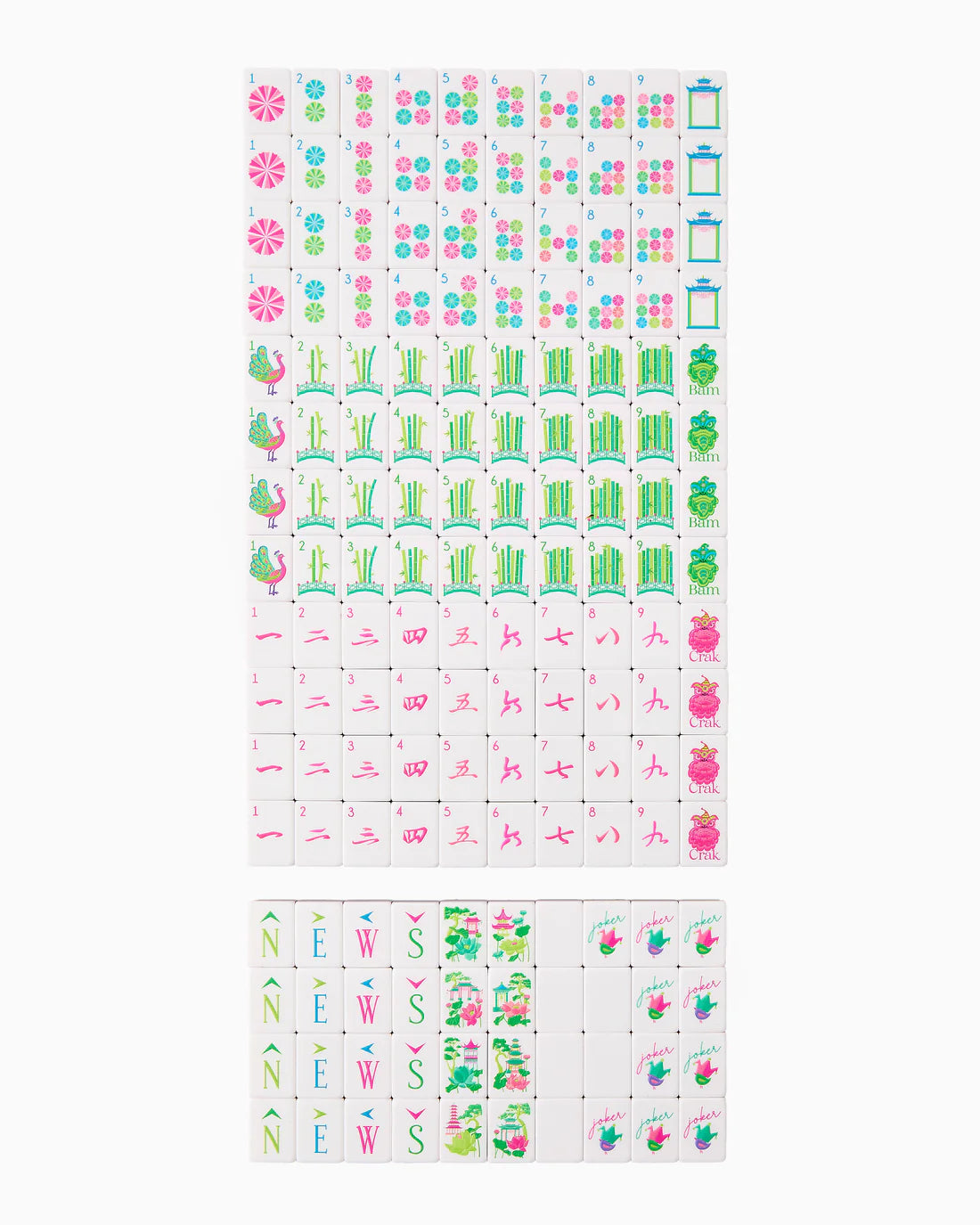 Oh My Mahjong - Glow Wild Mahjong Tiles - Findlay Rowe Designs