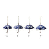 Ornament - Hand-Painted Stoneware Umbrella - Blue White