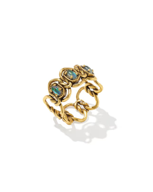 Kendra Scott - Ring - Joan Band - Vintage Gold Abalone Shell - Size 7