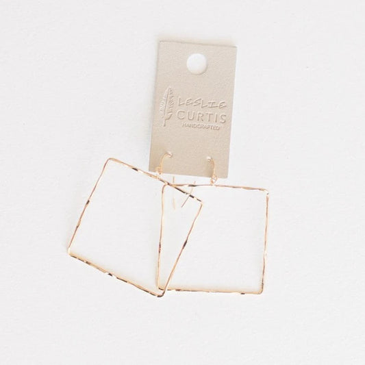 Leslie Curtis - Callie Hammered Square Earrings - Findlay Rowe Designs