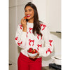 Shiraleah - Sweater - Ivory - Red Bows
