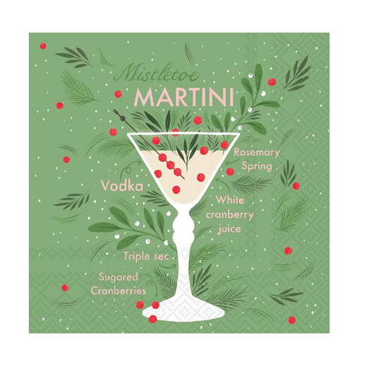 Cocktail Napkins - Mistletoe Martini - Findlay Rowe Designs