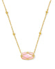 Kendra Scott - Necklace - Elisa Lattice Frame Gold Short Pendant  - Blush Ivory Mother of Pearl