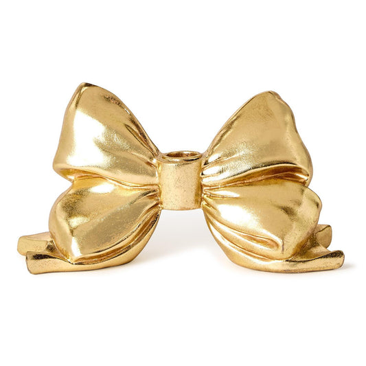 Taper Candleholders - Large Gold Bow