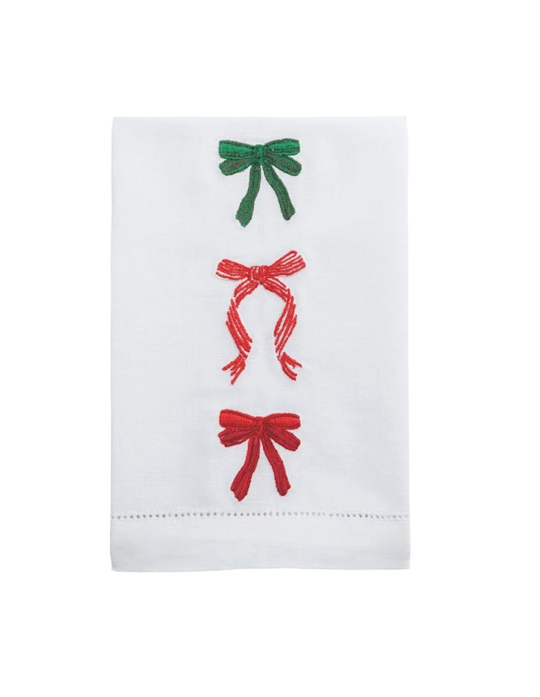 Mud Pie - Christmas Embroidered Towel - Bows