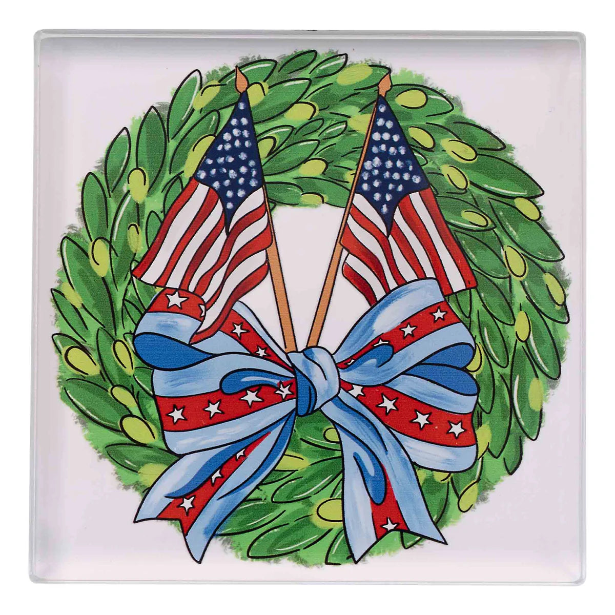 Glory Haus - Acrylic Napkin Weight - Americana Wreath - Findlay Rowe Designs