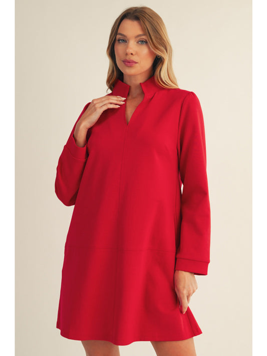 Jodifl - Dress - V Neck Long Sleeve - Mini