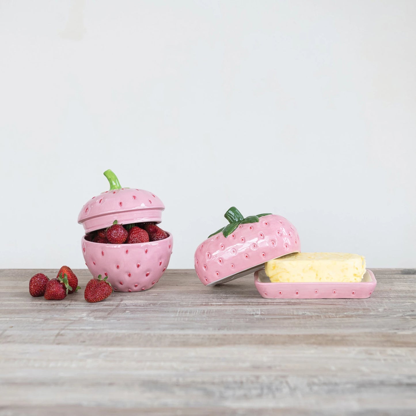Butter Dish - Strawberry Shaped