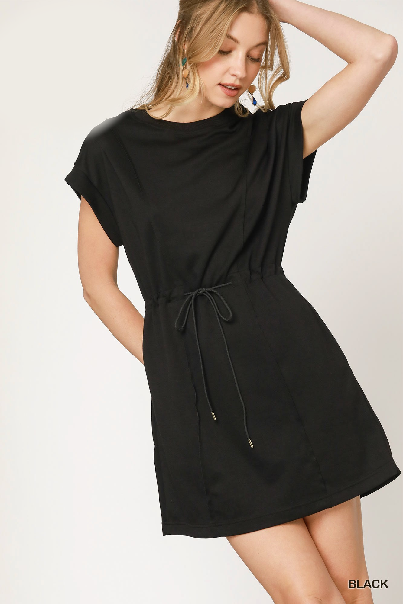 Umgee - Dress - Luxeknit Pleated Mini - Black - Findlay Rowe Designs