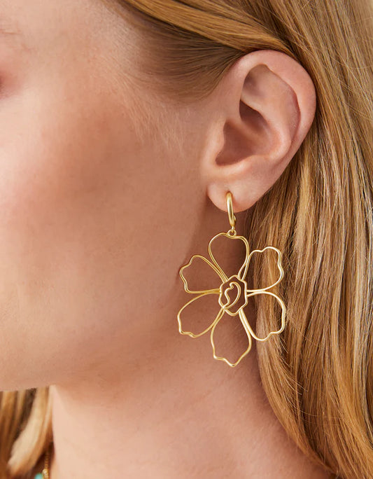 SPARTINA- GRANNY FLOWER EARRINGS GOLD - Findlay Rowe Designs