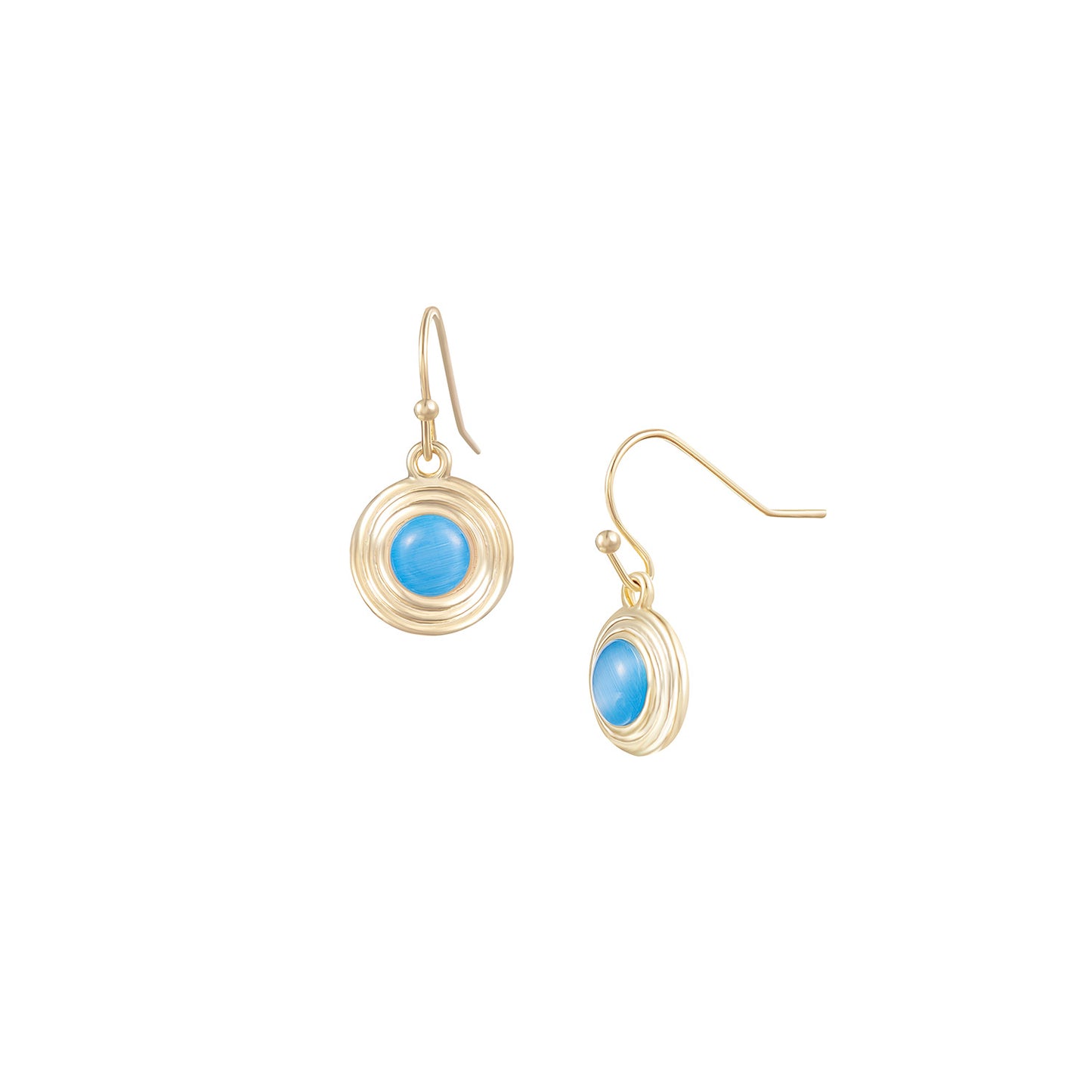 Natalie Wood - Earring - Strata Mini Drop - Blue Chalcedony