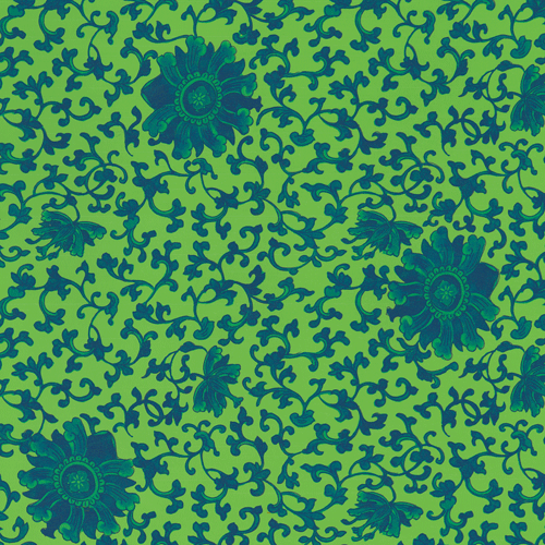 Caspari -  Gift Wrap Roll -  Indigo Garden - Green Blue - Findlay Rowe Designs