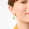 Julie Vos - Earring - Gumdrop Cross Hoop & Charm - Powder Blue