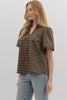 Top - Short Sleeve Geometric Print - Black - Findlay Rowe Designs