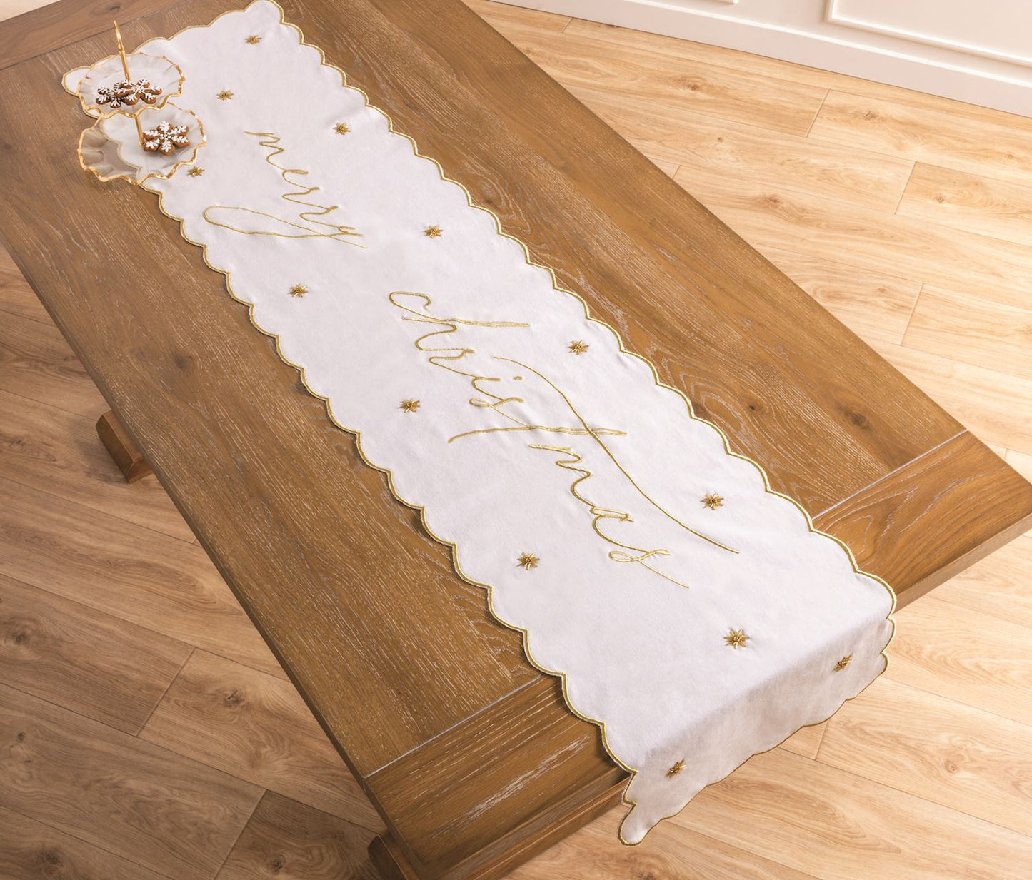 Mud Pie - Table Runner - Merry Christmas Gold