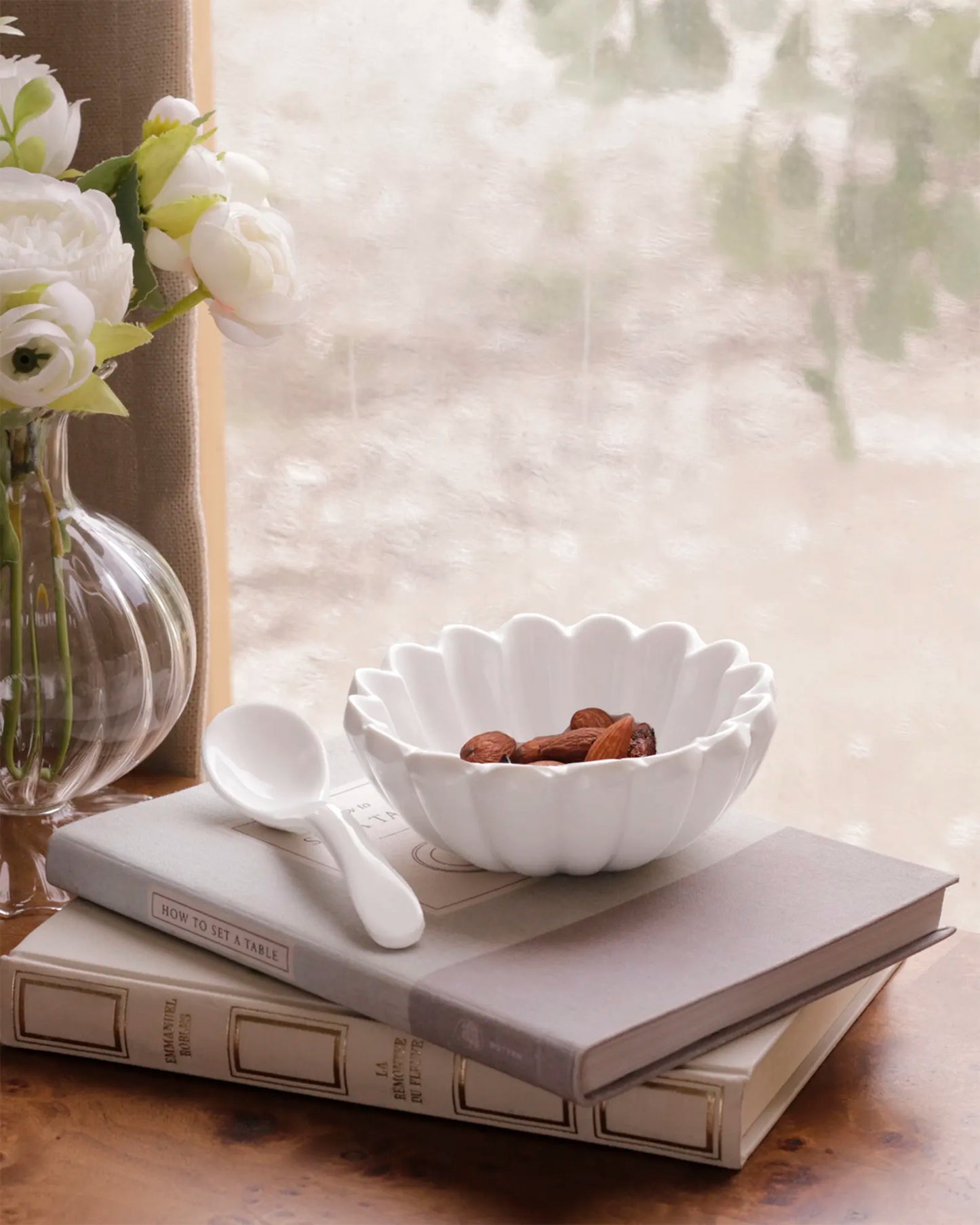 Beatriz Ball - Vida Vienna Bowl with Spoon - White - Findlay Rowe Designs