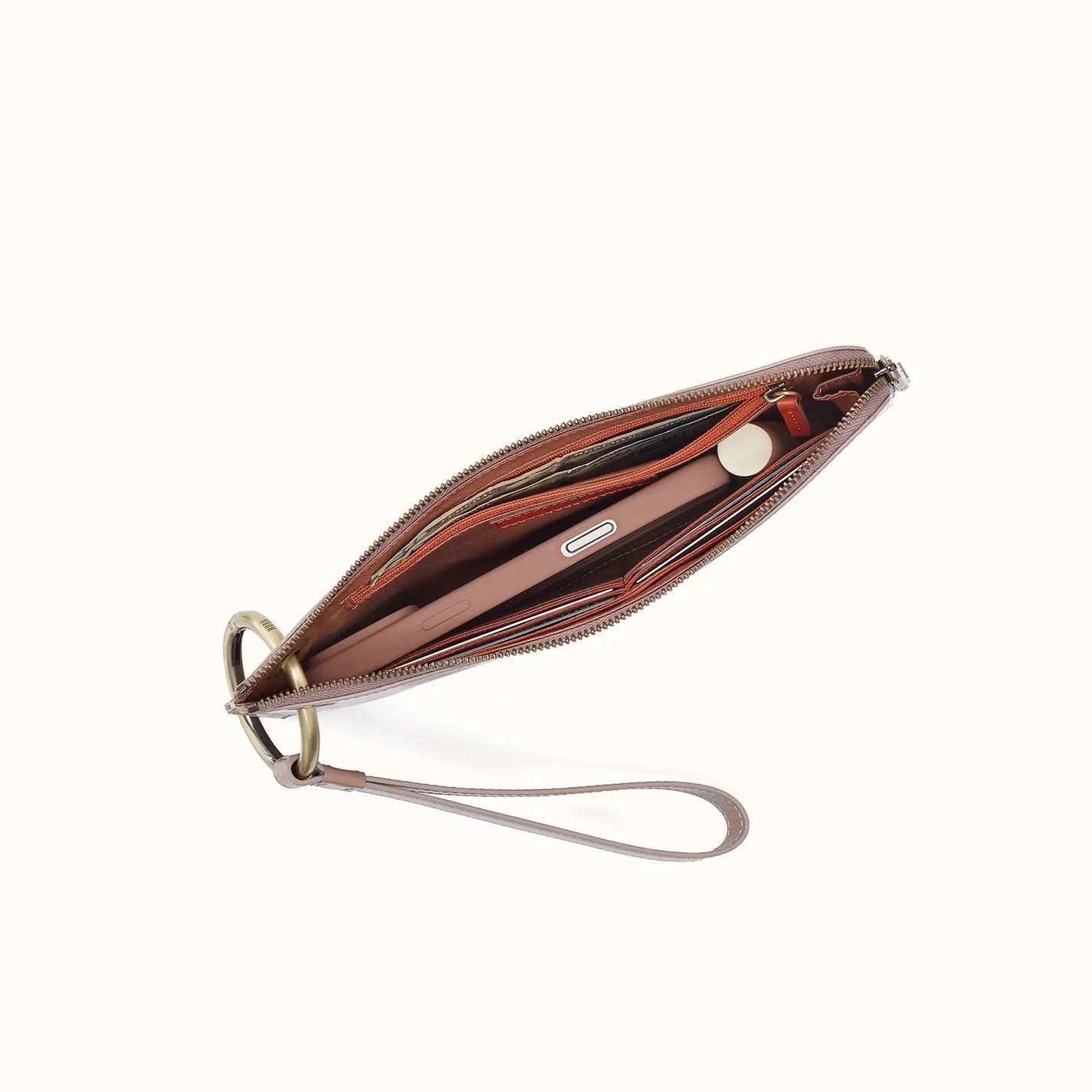 Hobo - Jett Wristlet - Polished Leather - Woodsmoke